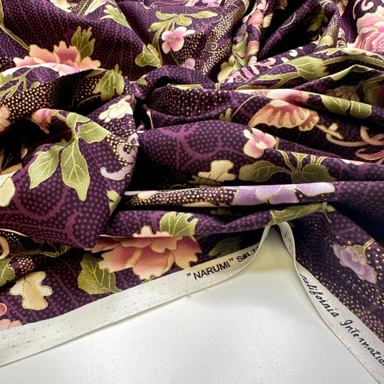 Nightshade - Screen Printed Cotton Woven - Purple Multi Floral - Bundles