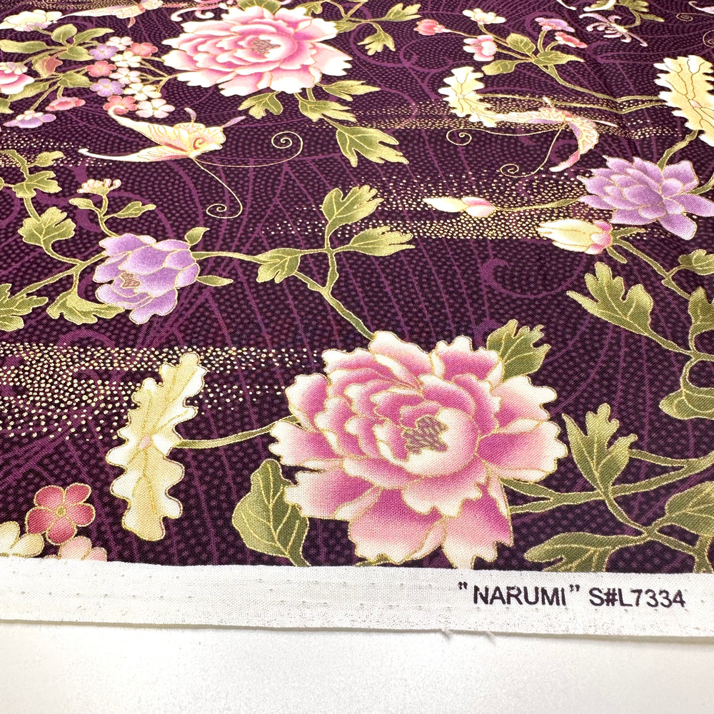 Nightshade - Screen Printed Cotton Woven - Purple Multi Floral - Bundles