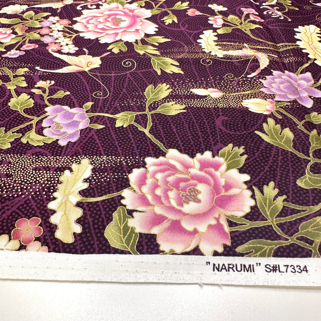 Nightshade - Screen Printed Cotton Woven - Purple Multi Floral - Bundles