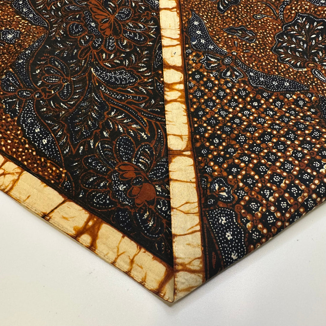 An Evening To Remember - Batik Cotton Blend Woven - Navy/Brown Floral - 2.45M Bundle