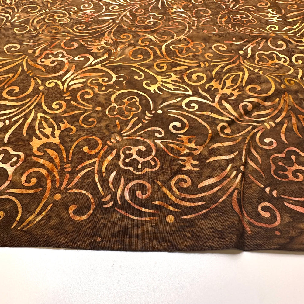 Homemade Chocolate Bars - Batik Cotton Woven - Brown Multi Floral - 2M Bundle