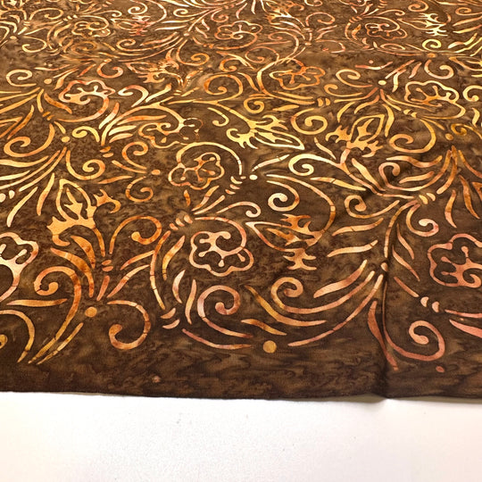 Homemade Chocolate Bars - Batik Cotton Woven - Brown Multi Floral - 2M Bundle