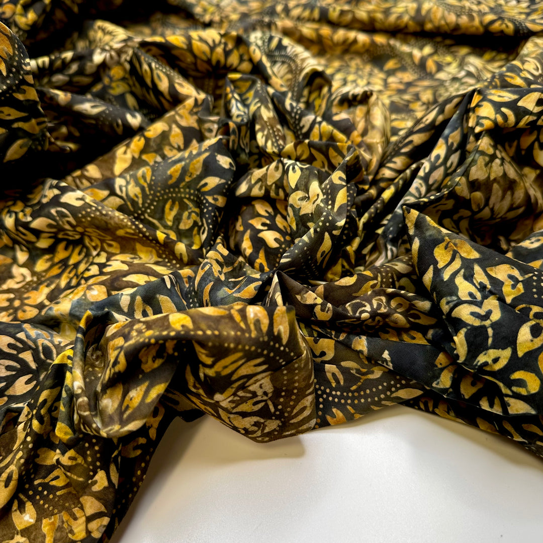 Sunlight Filtering Through Leaves - Batik Cotton Woven - Yellow Multi Floral - 2M Bundle