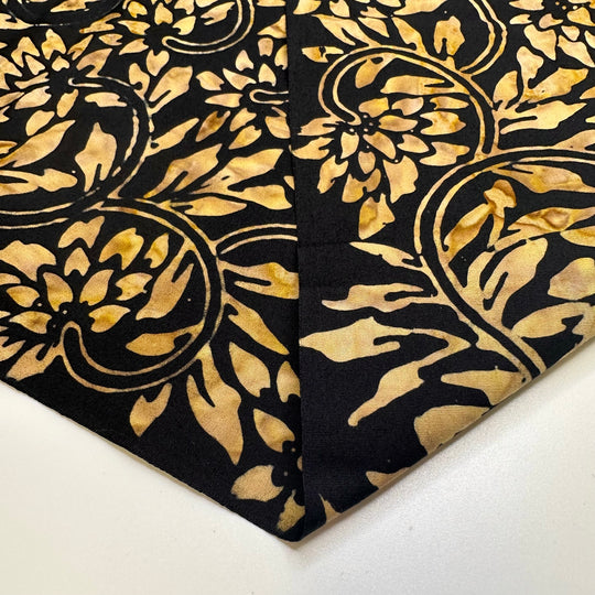 Trail Of Flower Petals - Batik Cotton Woven - Light Black/Beige Floral - Bundles
