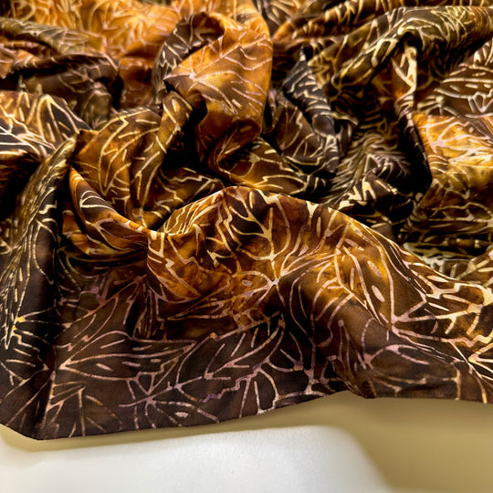 Waiting For The Leaves To Change - Batik Cotton Woven - Brown Multi Floral - Bundles