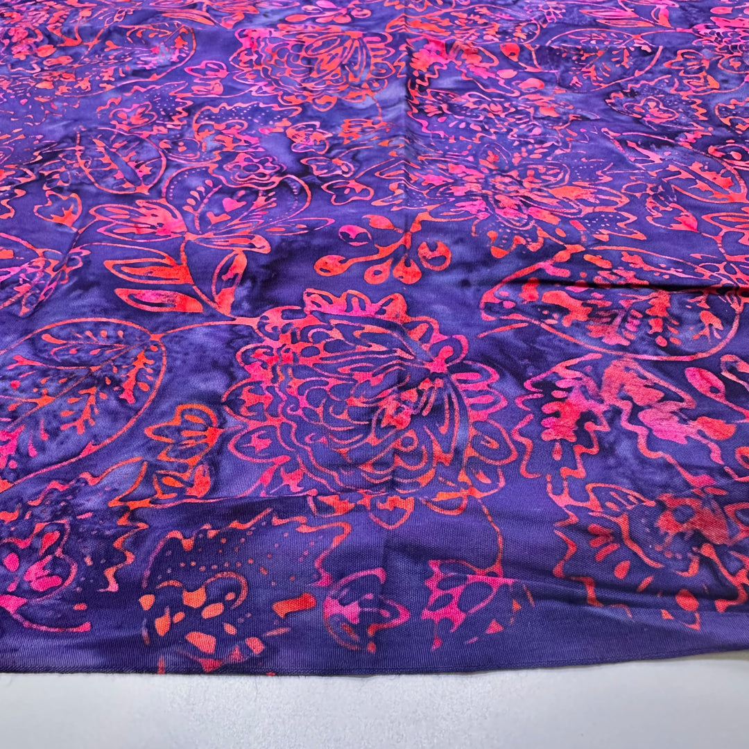 Fire And Water - Batik Cotton Woven - Blue/Red Floral - 1.9M Bundle