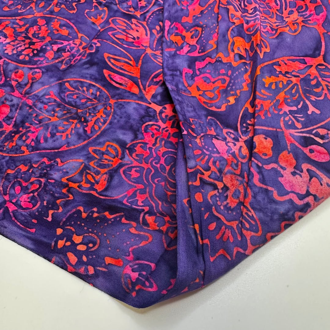 Fire And Water - Batik Cotton Woven - Blue/Red Floral - 1.9M Bundle