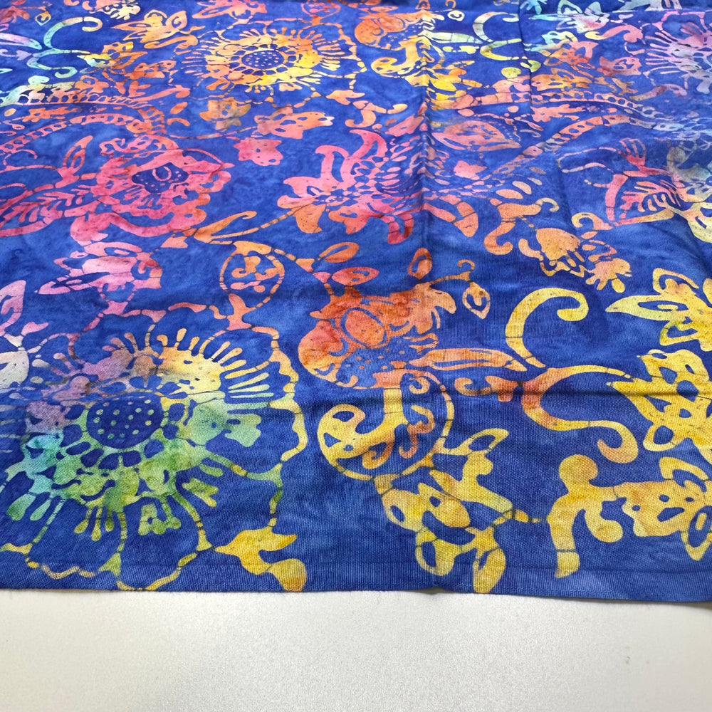 Life In Technicolor - Batik Cotton Woven - Blue Multi Floral - 3M Bundle