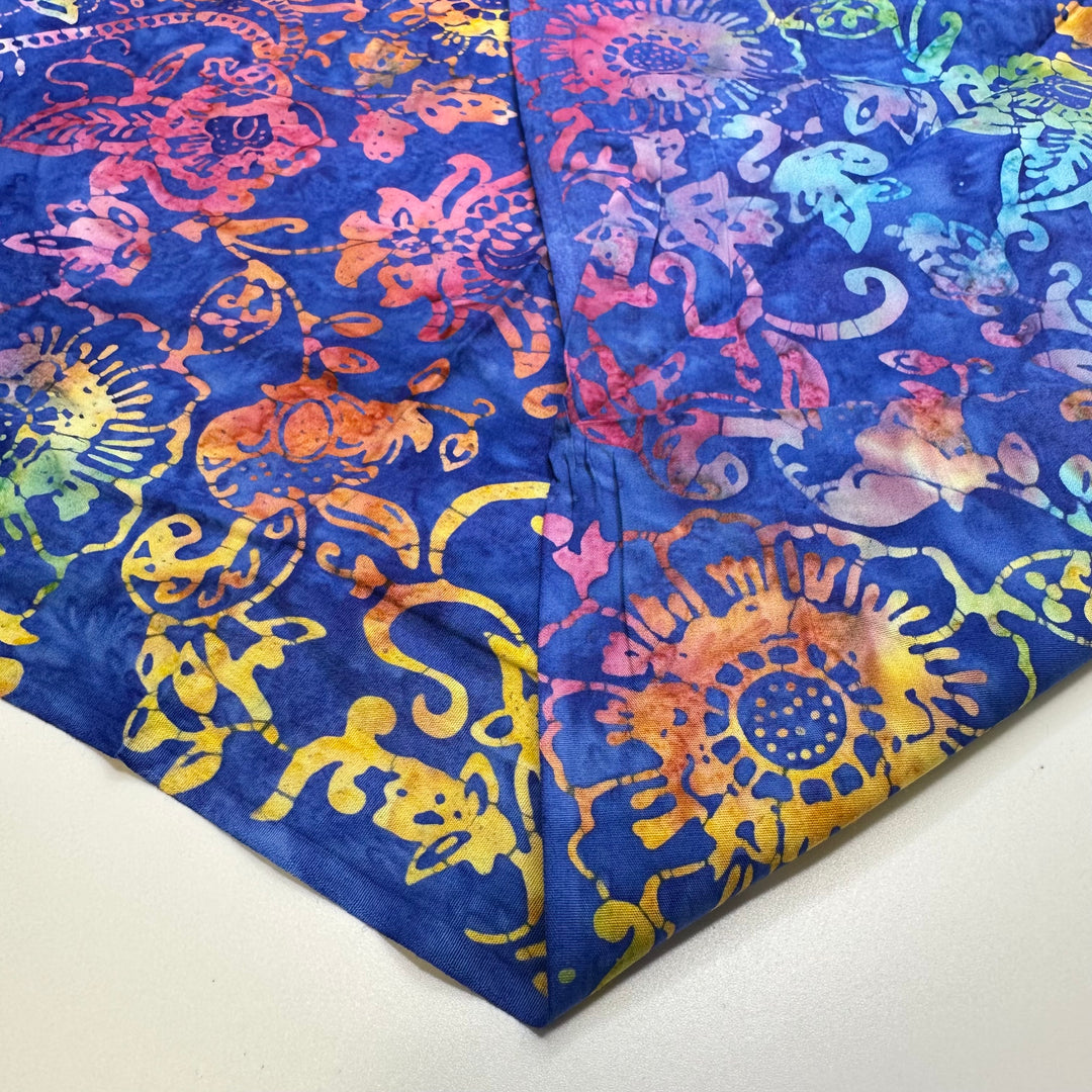 Life In Technicolor - Batik Cotton Woven - Blue Multi Floral - 3M Bundle