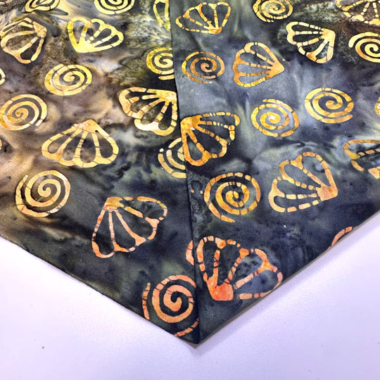 Finding Shells In The River - Batik Cotton Woven - Green Multi Abstract - 2M Bundle