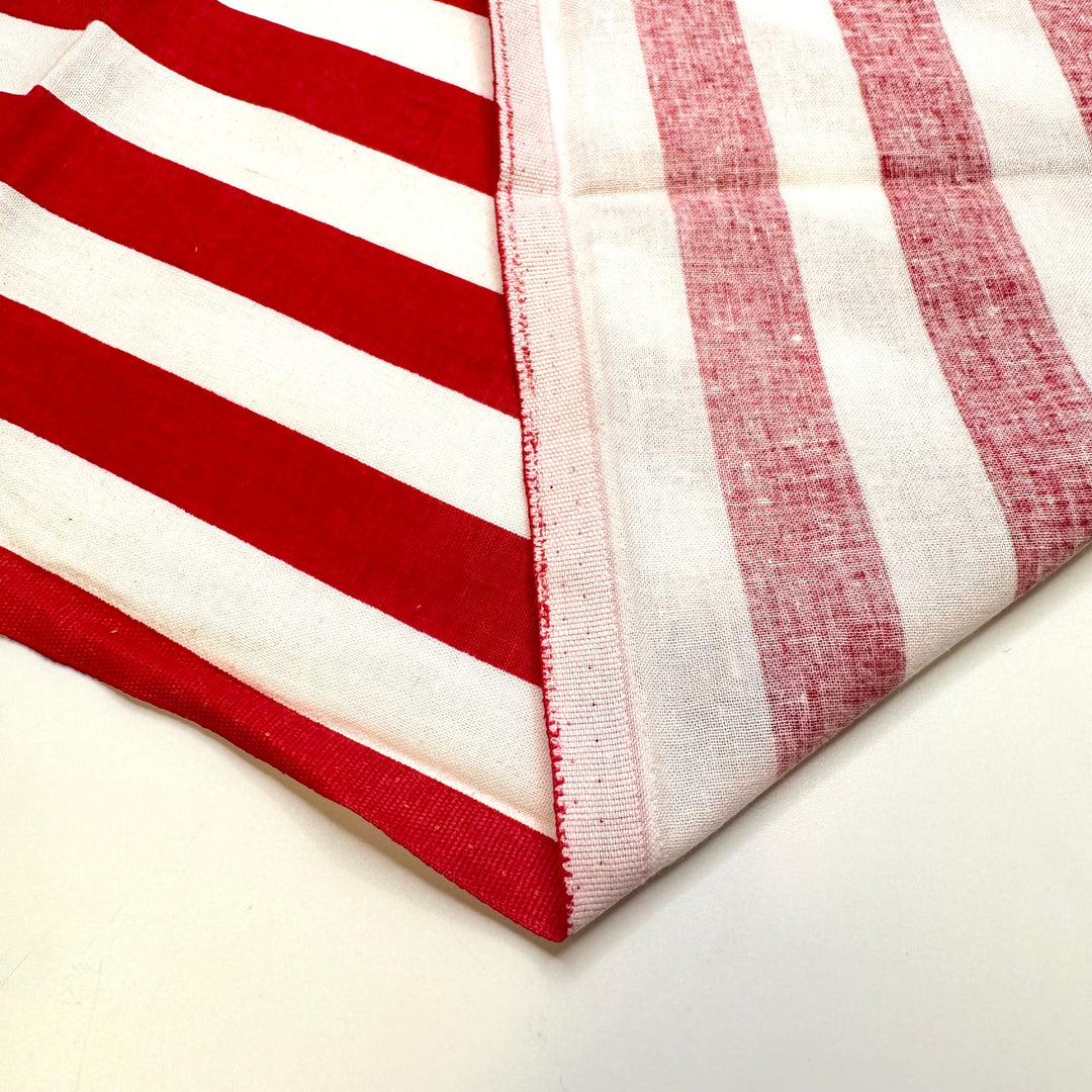 UB - Candy Store By The Beach - Cotton Woven - Red/White Stripes - 1M Bundle