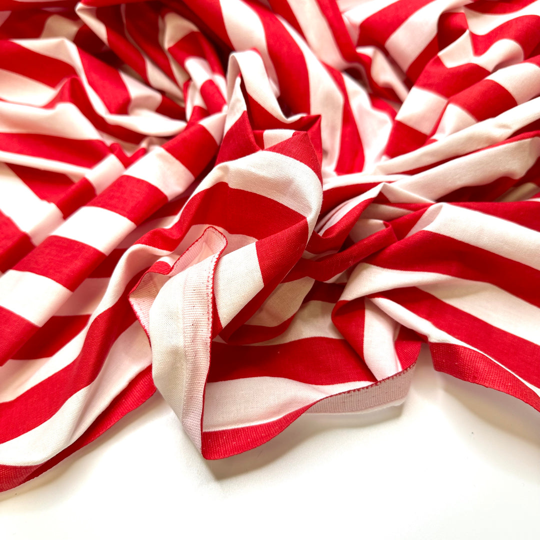 UB - Candy Store By The Beach - Cotton Woven - Red/White Stripes - 1M Bundle