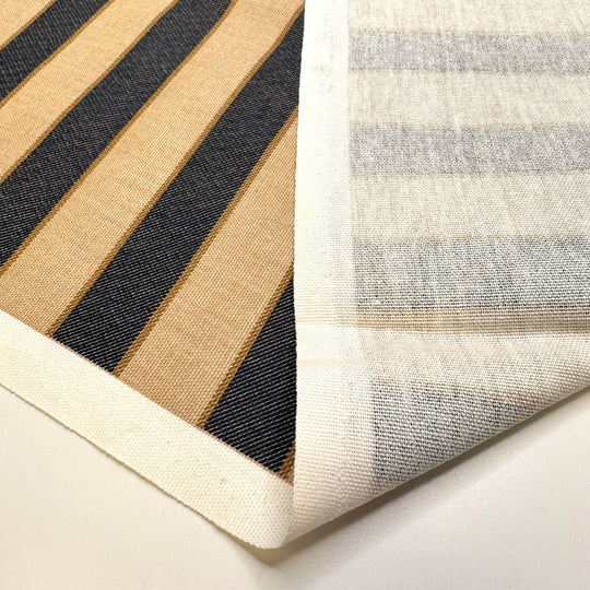 UB - Walking On A Rocky Beach - Cotton Woven - Grey/Beige Stripes - 1.3M Bundle