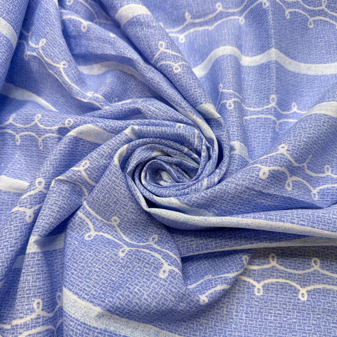 UB - Saving Up To Buy A Boat - Cotton/Poly Woven - Light Blue/White Abstract - 1.4M Bundle