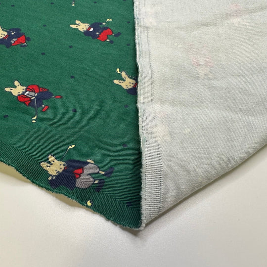 UB - So Dapper - Fire Retardent Cotton Woven - Green Multi Rabbits - 2.35M Bundle