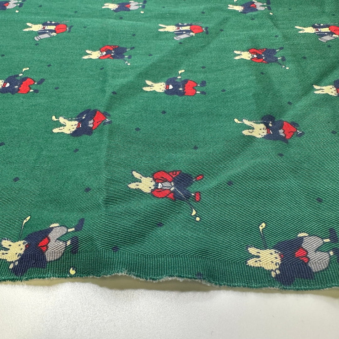 UB - So Dapper - Fire Retardent Cotton Woven - Green Multi Rabbits - 2.35M Bundle