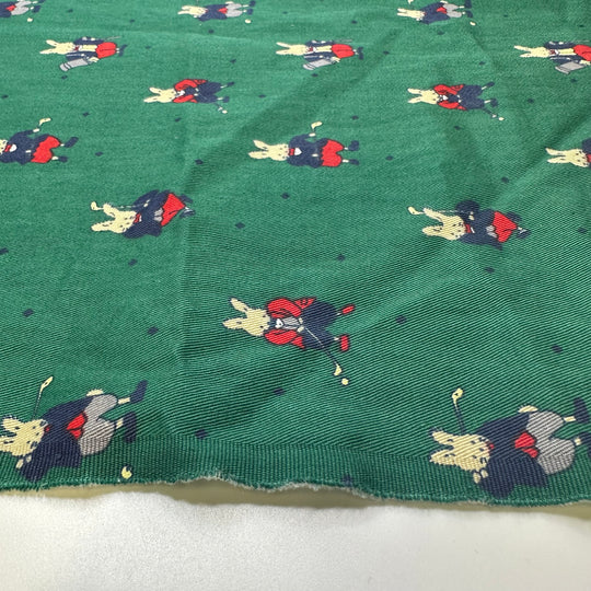 UB - So Dapper - Fire Retardent Cotton Woven - Green Multi Rabbits - 2.35M Bundle