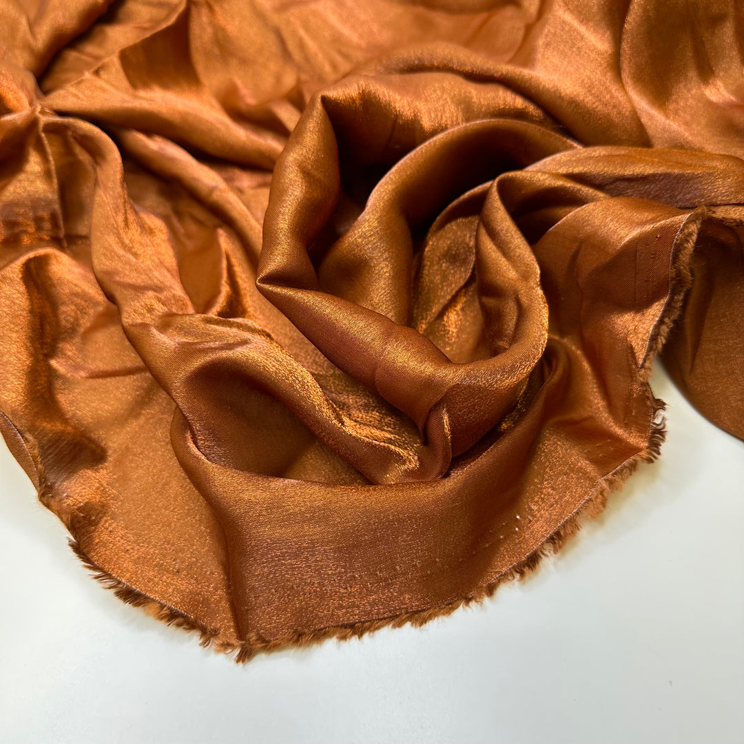 Making An Entrance - Shimmer Satin Sateen Poly Woven - Brown/Copper - 1.2M Bundle