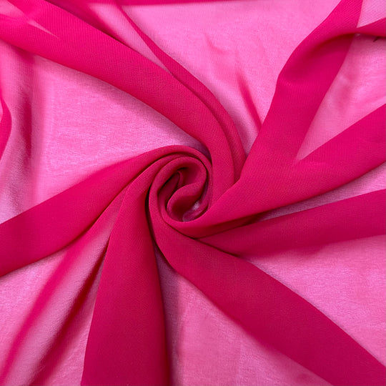 Swanning Around - Chiffon Poly Woven - Pink/Raspberry - 2M Bundle