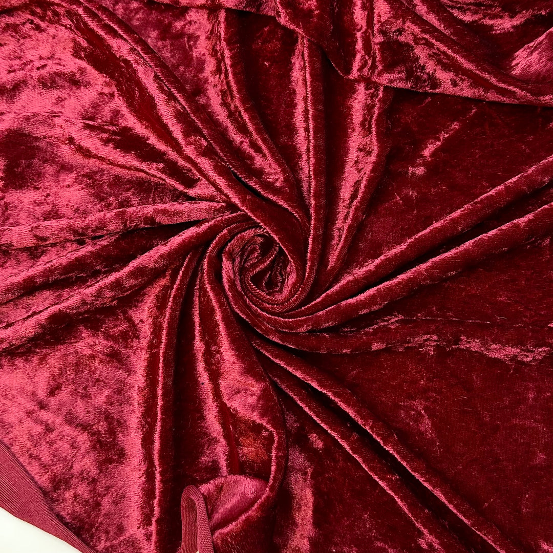 Dramatic Curtains - Knitted Velour Polyester Blend Knit - Burgundy - 0.9M Bundle