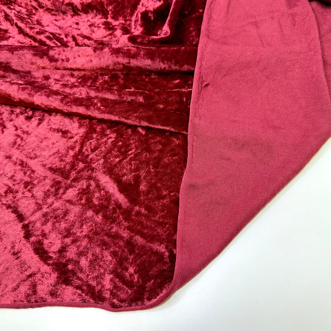 Dramatic Curtains - Knitted Velour Polyester Blend Knit - Burgundy - 0.9M Bundle