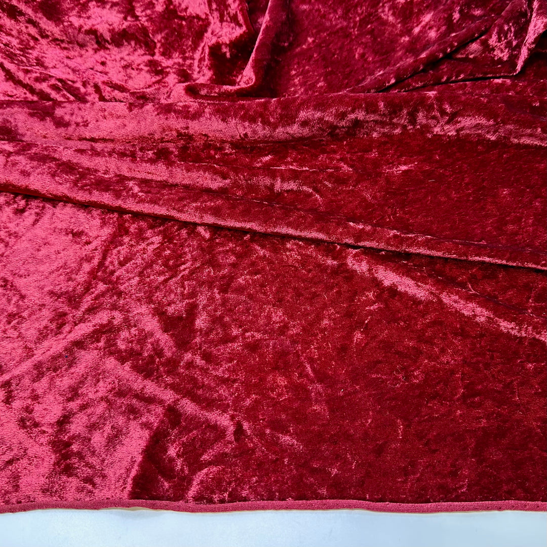 Dramatic Curtains - Knitted Velour Polyester Blend Knit - Burgundy - 0.9M Bundle