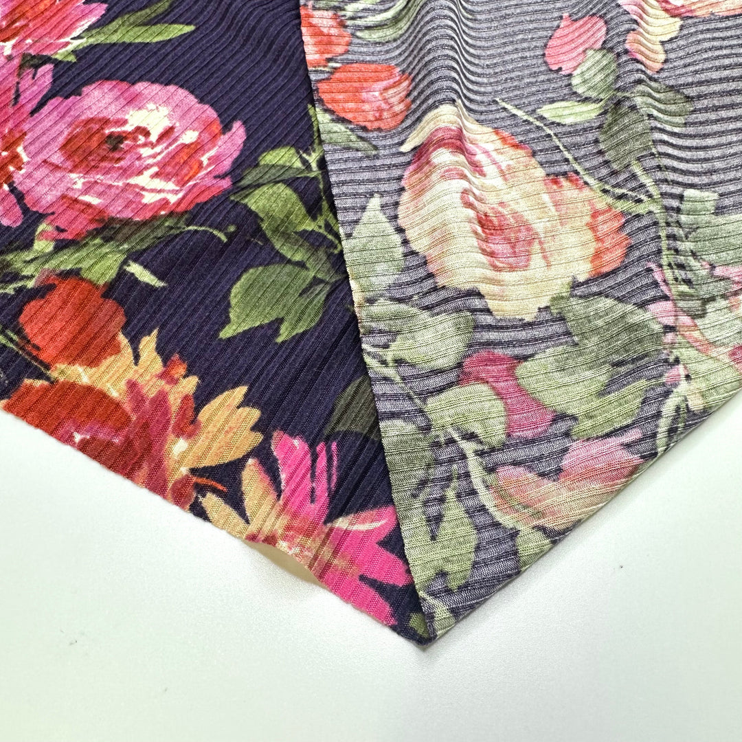 UB - I Can Buy Myself Flowers - Poly Knit - Purple Multi Floral - 1.5M Bundle