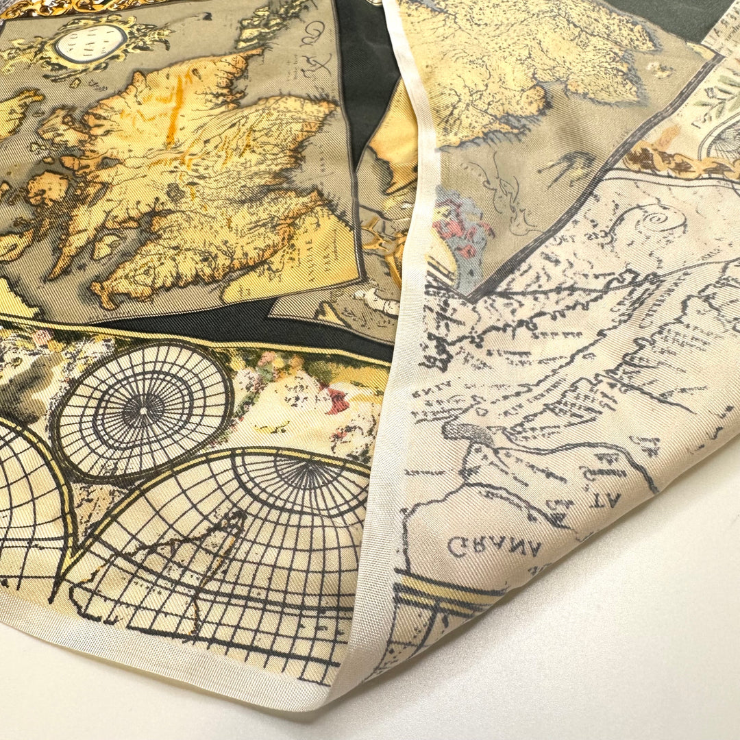 UB - Around The World In 80 Stitches - Silk Woven - Light Green/Beige Maps - 1.6M Bundle