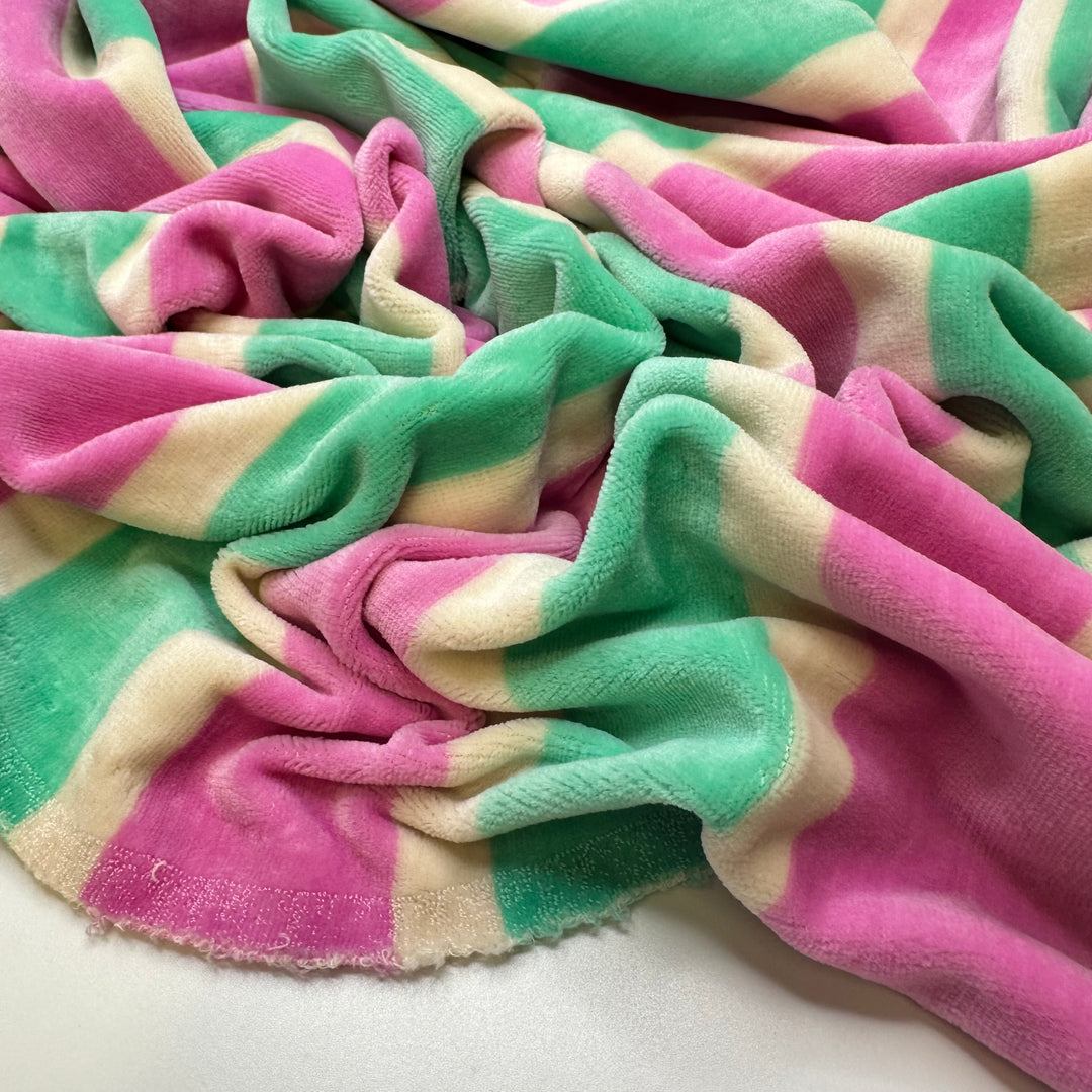 UB - Watching Candy Get Made - Cotton Blend Knit - Light Pink/Green Stripes - 2.15M Bundle