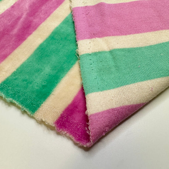 UB - Watching Candy Get Made - Cotton Blend Knit - Light Pink/Green Stripes - 2.15M Bundle