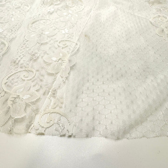 UB - Morning Dew In The Garden - Lace Poly Knit - White Floral - 3M Bundle