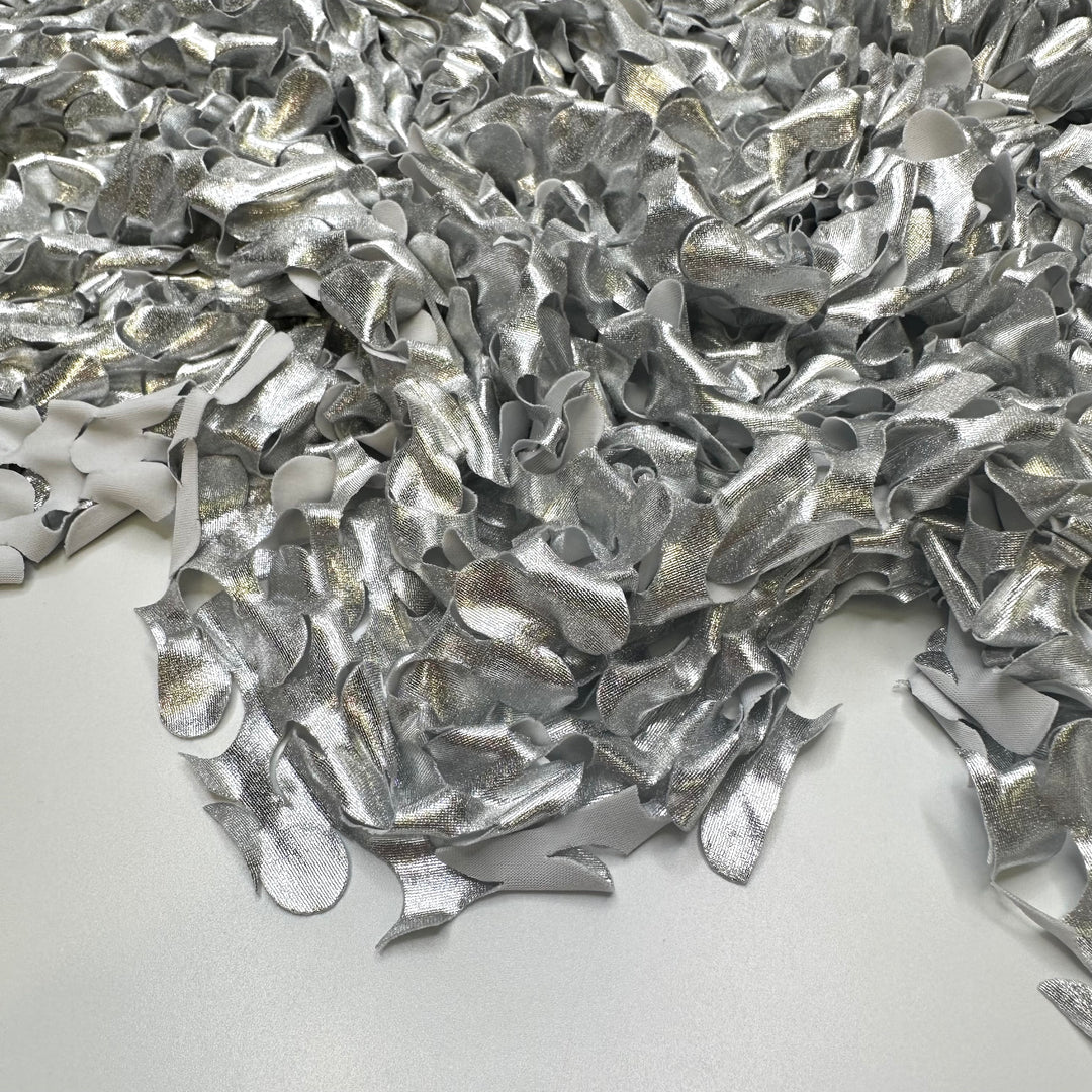 UB - Sculpting With Aluminum Foil - Laser Cut Poly/Spandex Knit - Silver - 1M Bundle