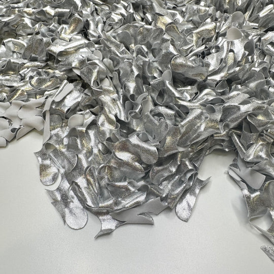 UB - Sculpting With Aluminum Foil - Laser Cut Poly/Spandex Knit - Silver - 1M Bundle