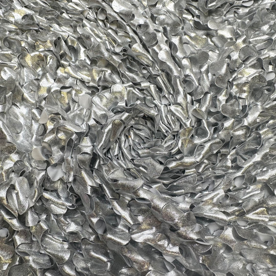 UB - Sculpting With Aluminum Foil - Laser Cut Poly/Spandex Knit - Silver - 1M Bundle