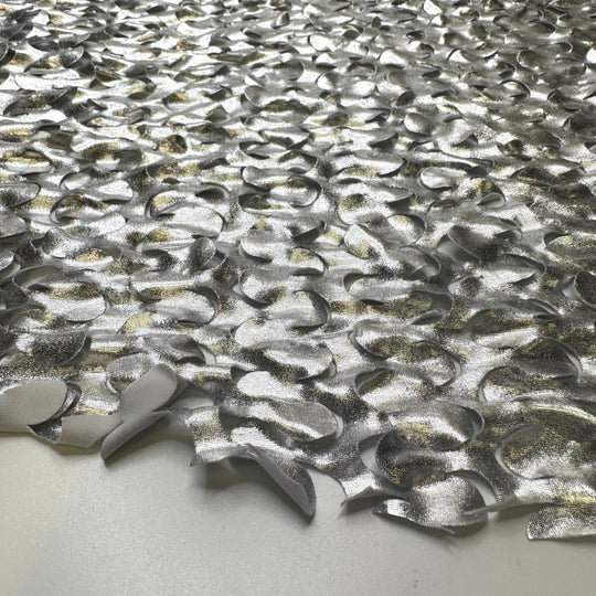 UB - Sculpting With Aluminum Foil - Laser Cut Poly/Spandex Knit - Silver - 1M Bundle