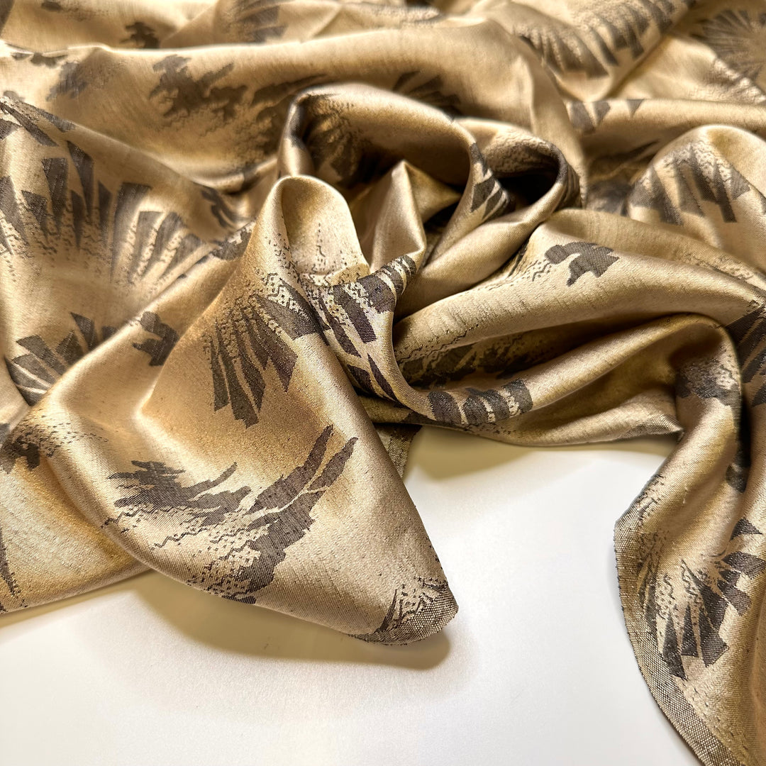 UB - Art Deco - Polyester Blend Woven - Gold/Grey Geometric - 1.05M Bundle