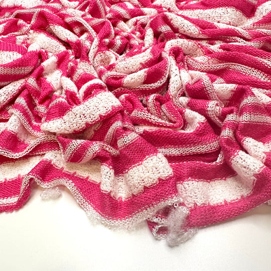 UB - My World Is Pink - Poly/Cotton Knit - Pink/White Stripes - 1.85M Bundle