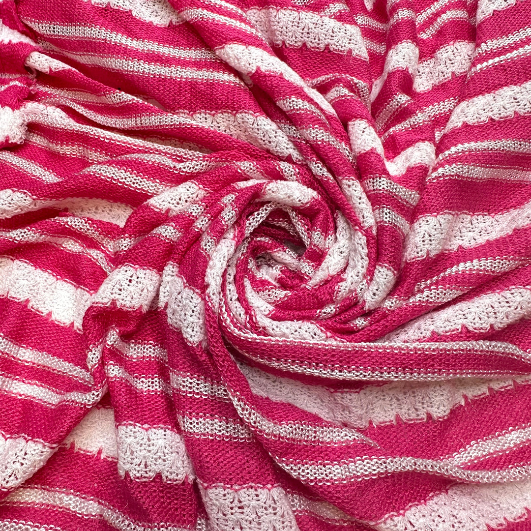 UB - My World Is Pink - Poly/Cotton Knit - Pink/White Stripes - 1.85M Bundle