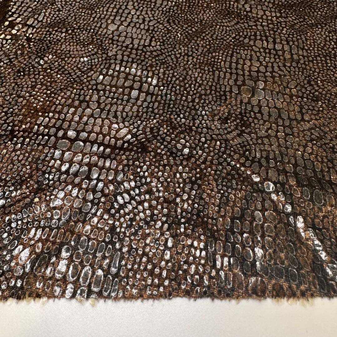 UB - Getting A Pet Snake - Raised Scales Polyester Blend Knit - Dark Brown Multi Animal Print - 1.25M Bundle