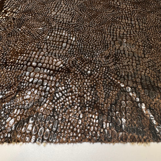 UB - Getting A Pet Snake - Raised Scales Polyester Blend Knit - Dark Brown Multi Animal Print - 1.25M Bundle