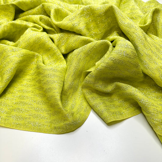 UB - Making Slime At Home - Metallic Cotton Blend Woven - Light Silver/Green - 1.15M Bundle