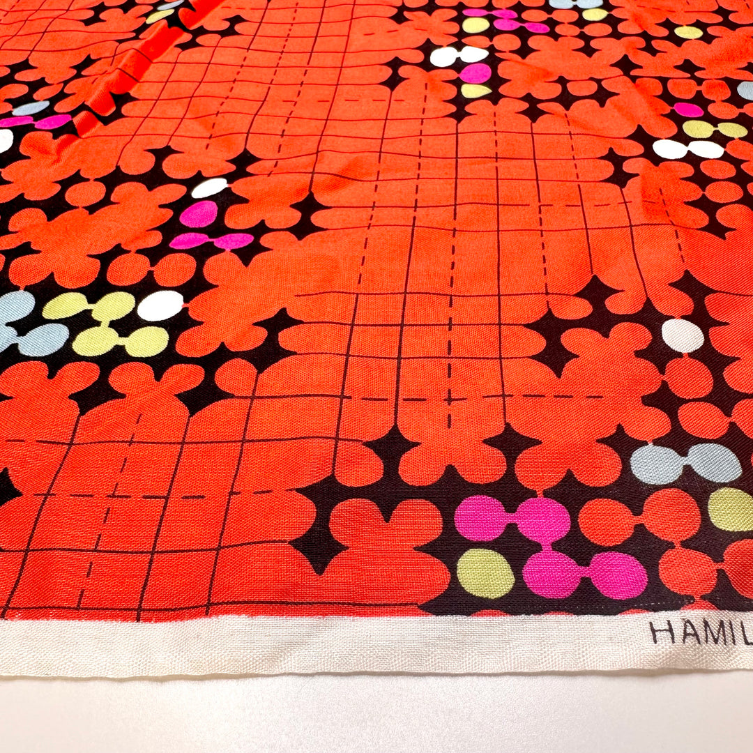 UB - Retro Game Shows - Natural Blend Woven - Orange Multi Geometric - 2.5M Bundle