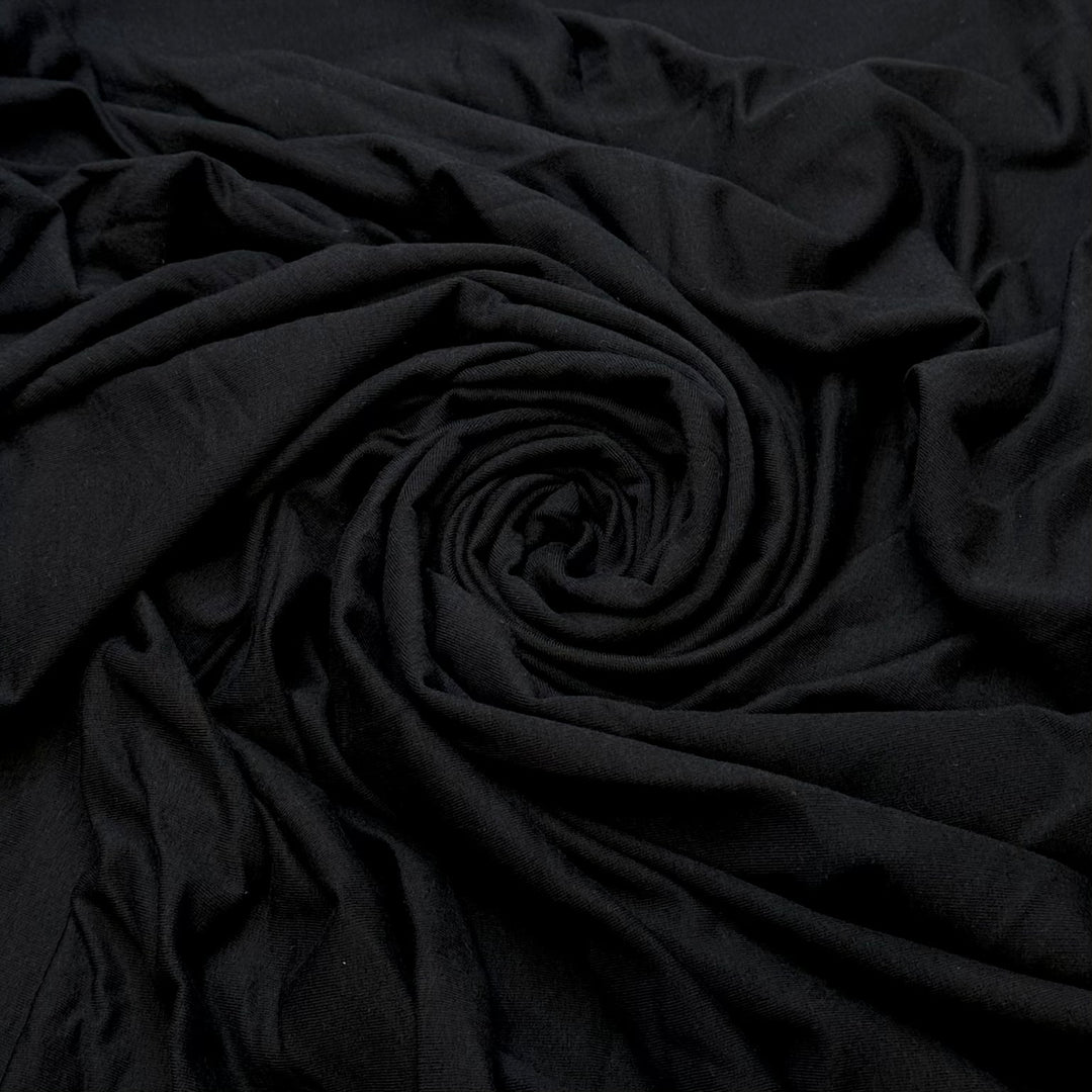 Wind Removing Pose - French Terry Cotton/Bamboo Knit - Black - 1.65M Bundle