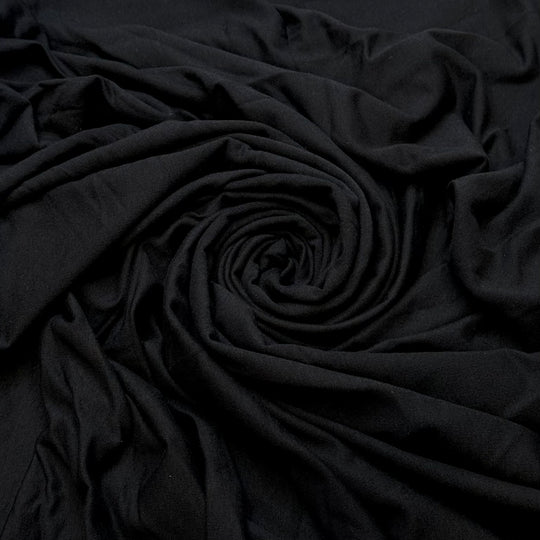 Wind Removing Pose - French Terry Cotton/Bamboo Knit - Black - 1.65M Bundle