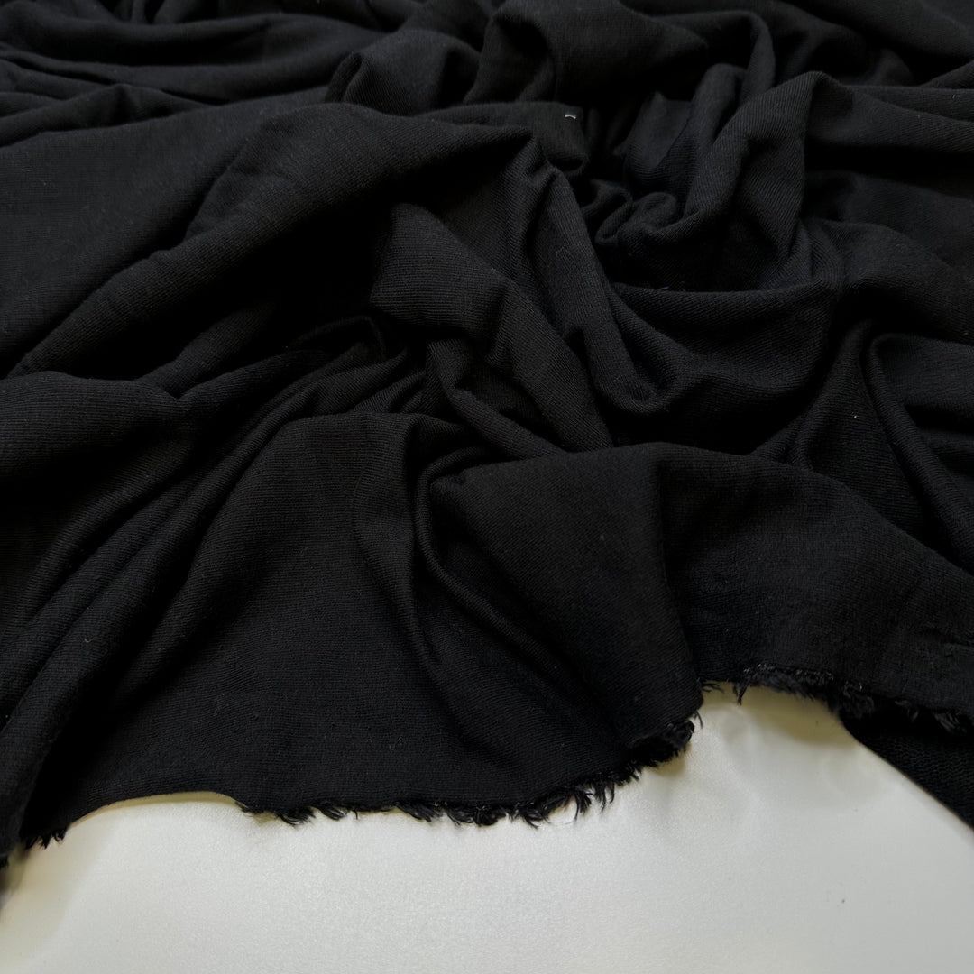 Wind Removing Pose - French Terry Cotton/Bamboo Knit - Black - 1.65M Bundle