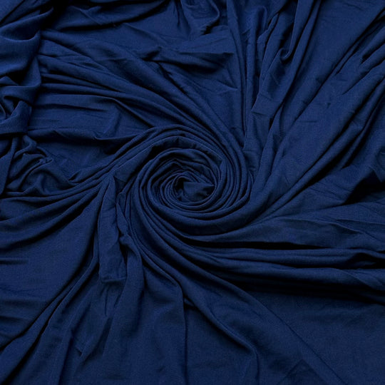 Waterfall Pose - Jersey Cotton/Bamboo Knit - Dark Blue - 2.5M Bundle
