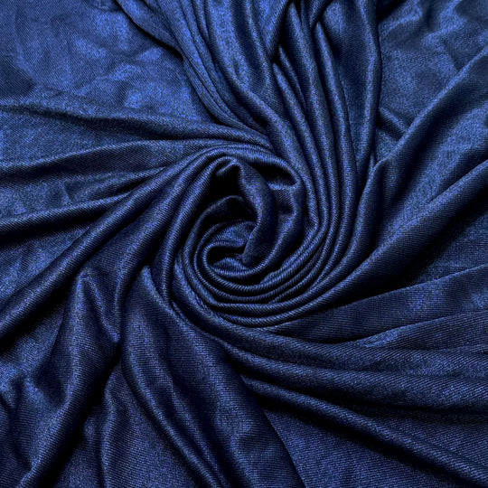 Peacock Pose - Polyester Blend Knit - Dark Blue - 1.8M Bundle