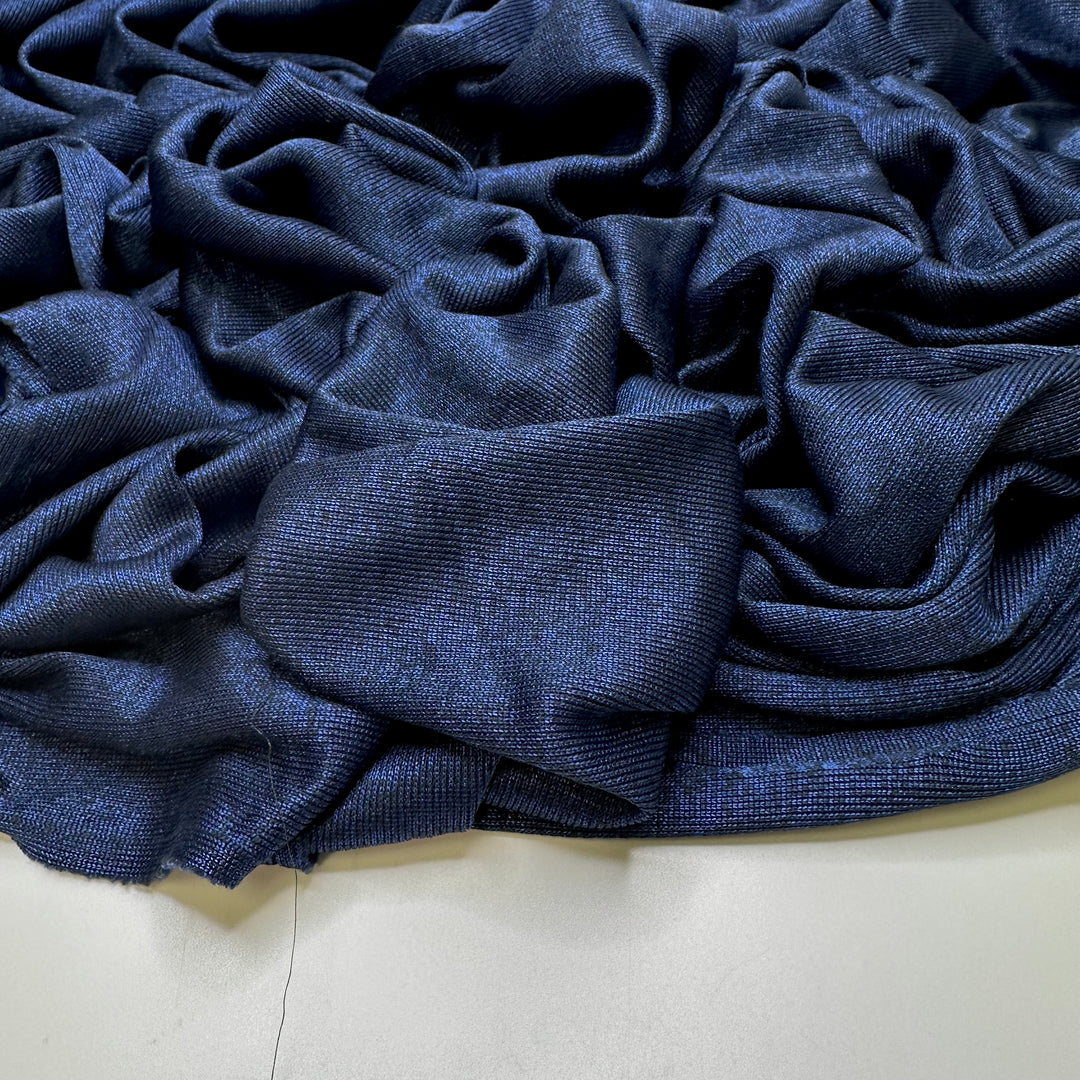 Peacock Pose - Polyester Blend Knit - Dark Blue - 1.8M Bundle
