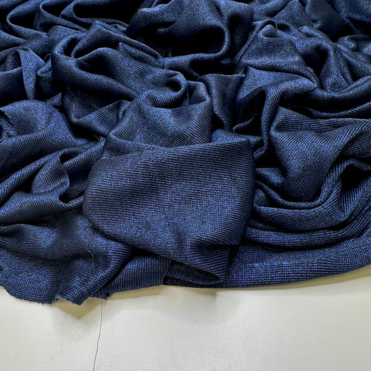 Peacock Pose - Polyester Blend Knit - Dark Blue - 1.8M Bundle
