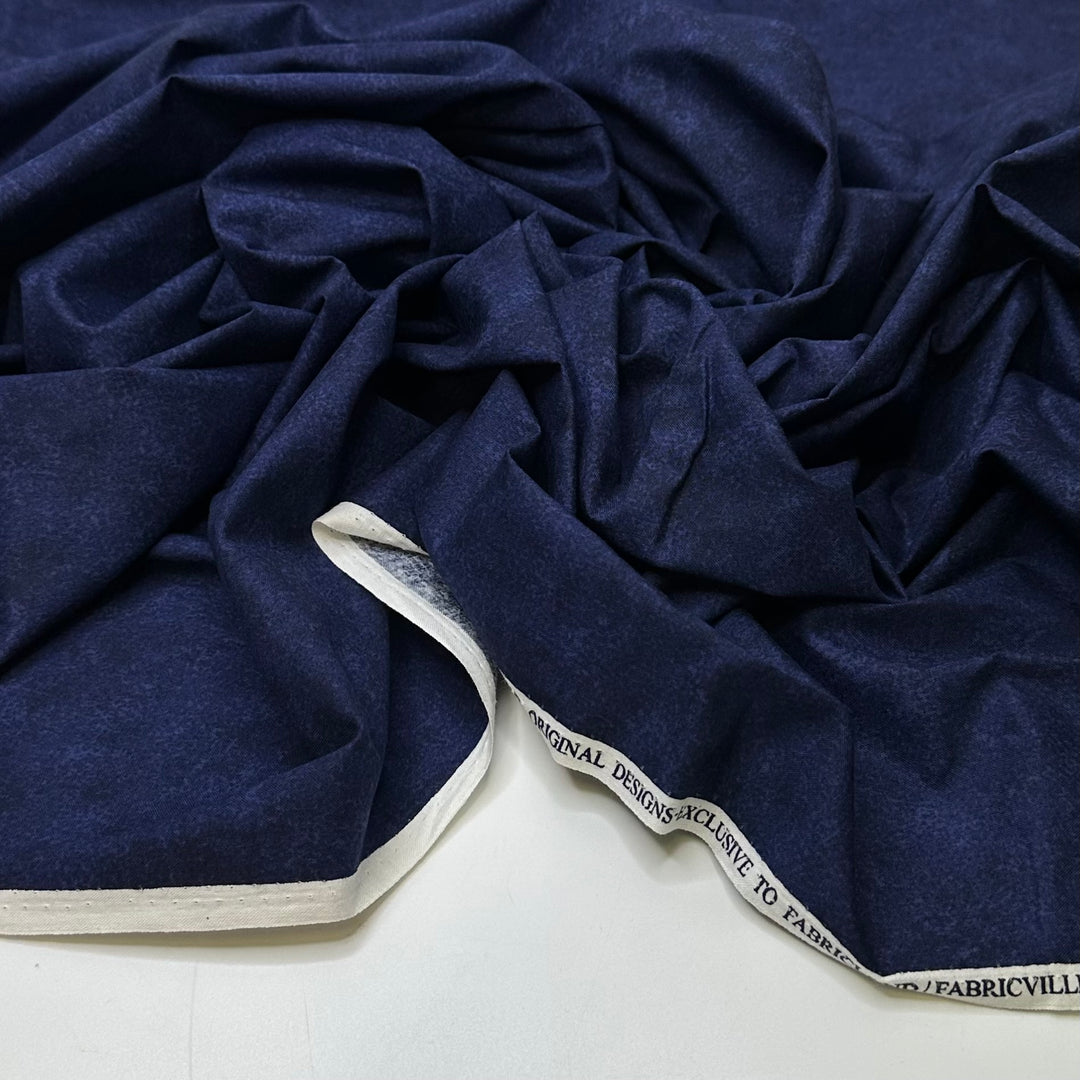 Eating Fresh Blueberries - Cotton Woven - Dark Blue - 2M Bundle